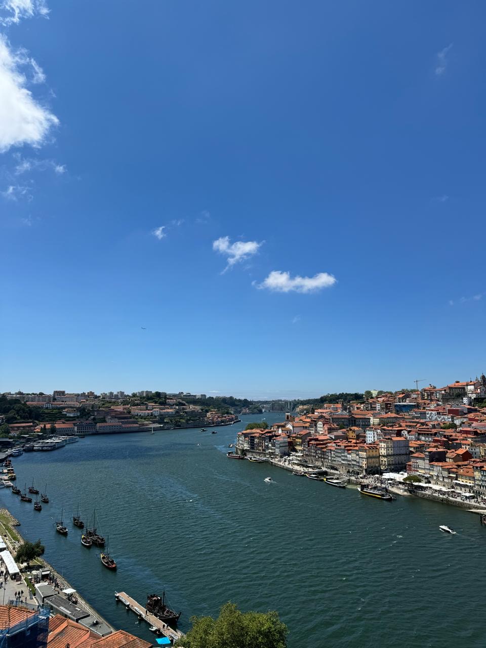 Porto and the Douro River beneath a blue sky